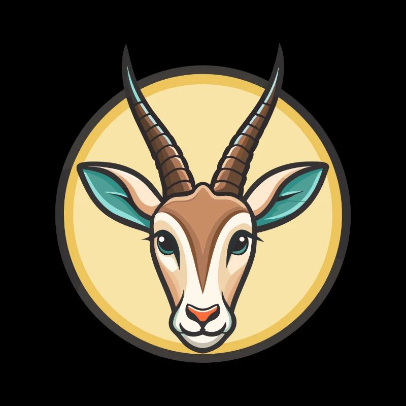 Oryx Kawaii Cartoon Figur Tier Haustier Gesicht