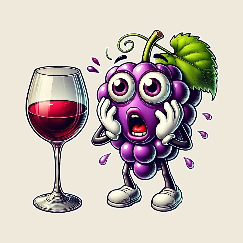 Funny wine grape design