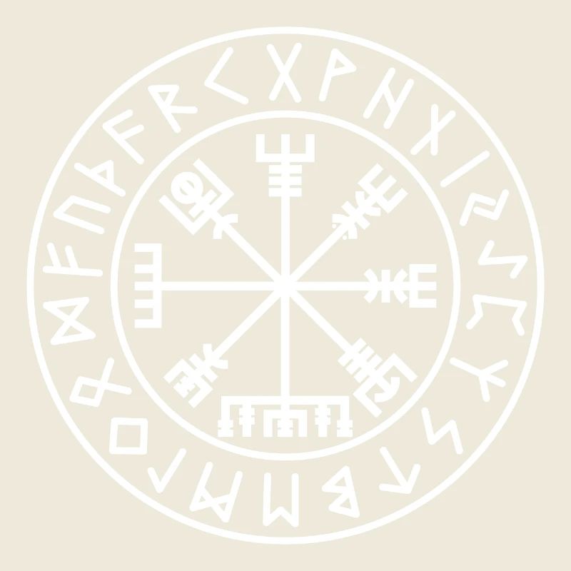 Vegvisir white circle white color