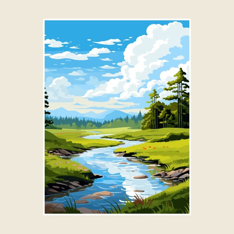 Lagan Valley Aonb Reise Poster Souvenir Farbe WPA