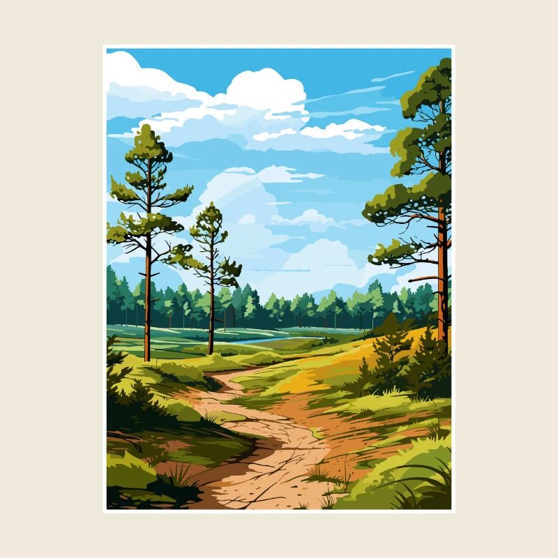 Cannock Chase Aonb Reise Poster Souvenir Farbe WP