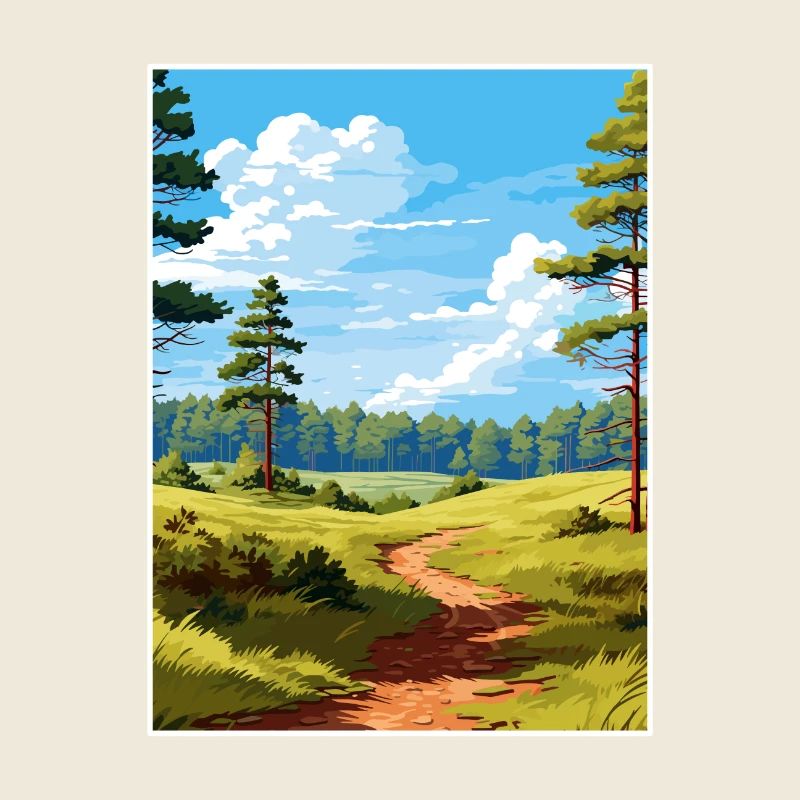 Cannock Chase Aonb Reise Poster Souvenir Farbe WP