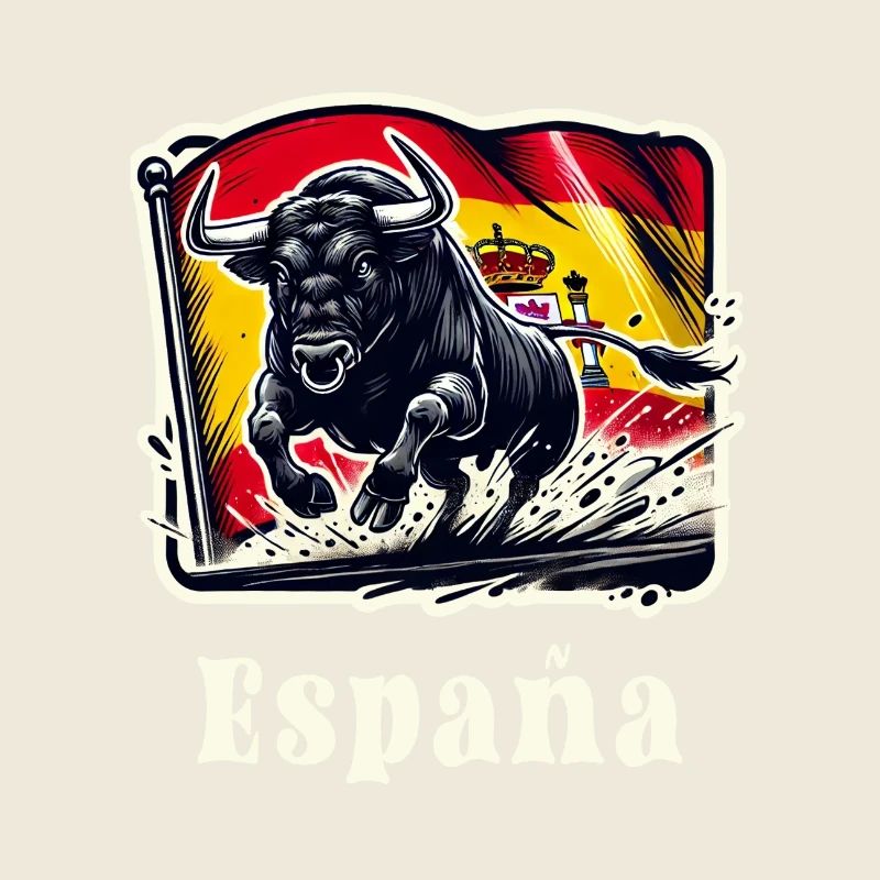 Espagne Drapeau Taureau Design