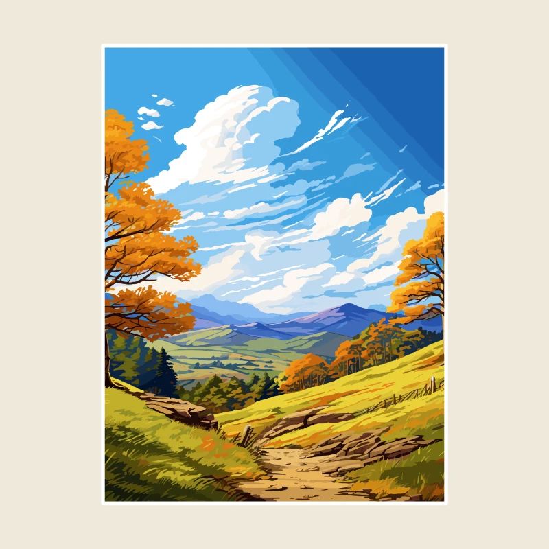 Clwydian Range und Dee Valley Aonb Reiseposter
