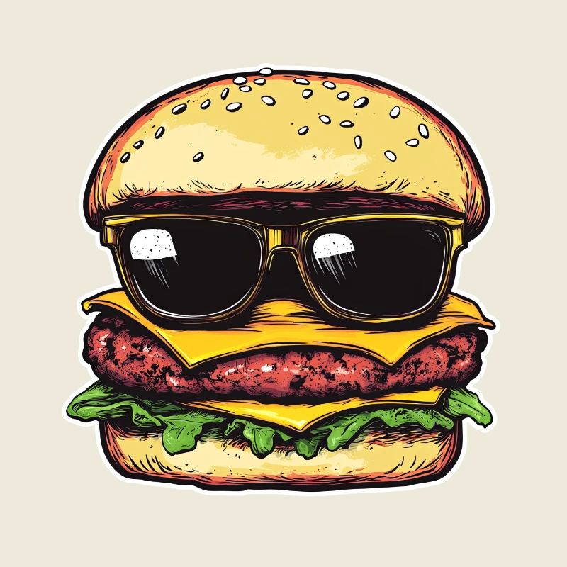 Burger with Sunglasses – Pop Art