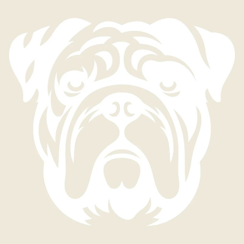 Bulldogge Hund Kopf Silhouette Minimalistisch