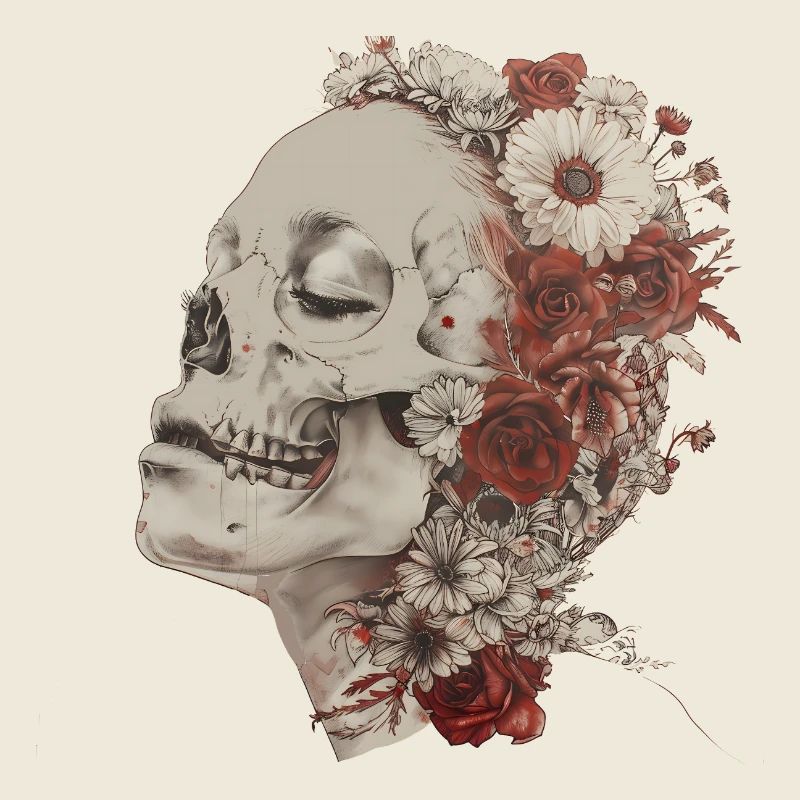 Crâne fleuri
