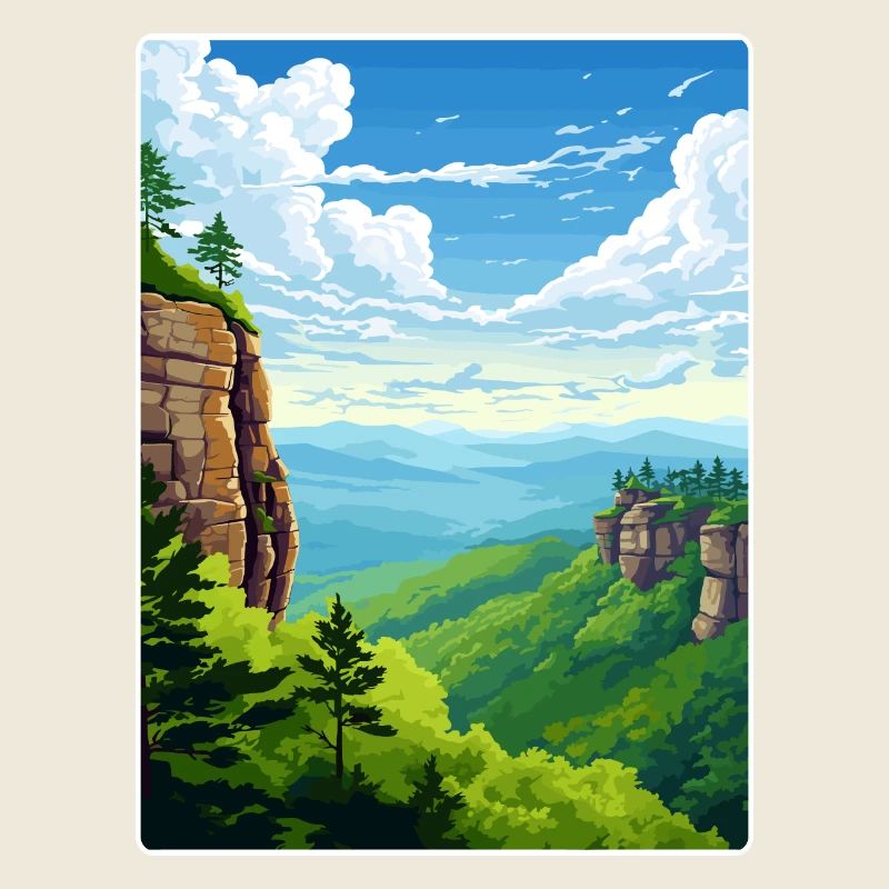 Montagnes de grès de l’Elbe Allemagne Affiche de voyage WPA