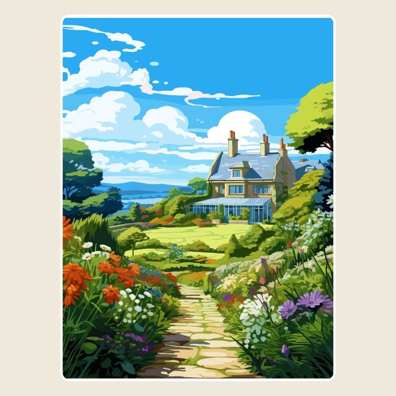 Glendurgan Gardens England Reise Poster Souvenir