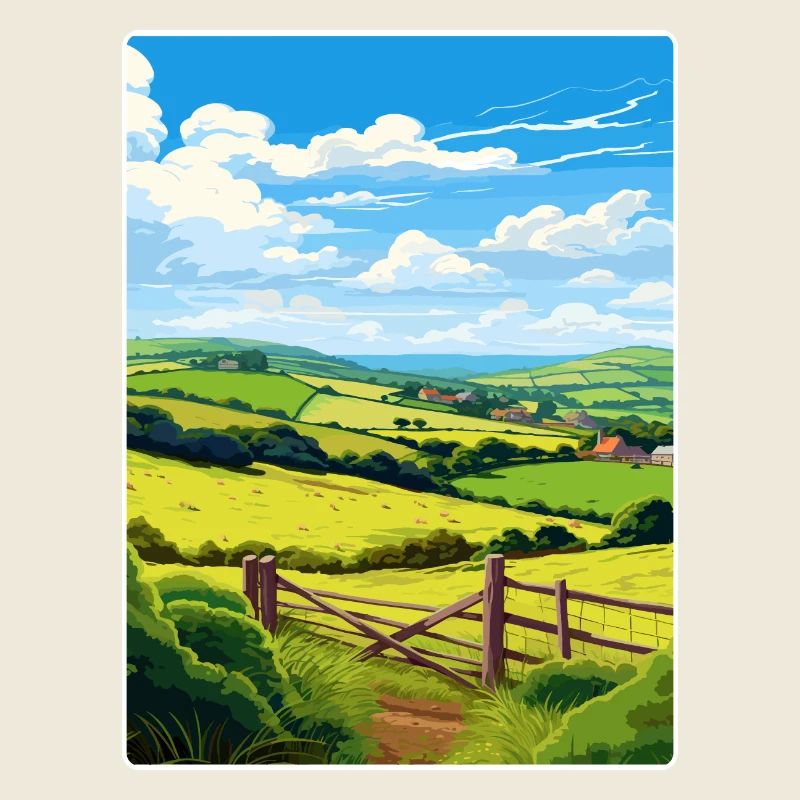 Vallée de Kendijack, Cornouailles, Angleterre, Affiche de voyage