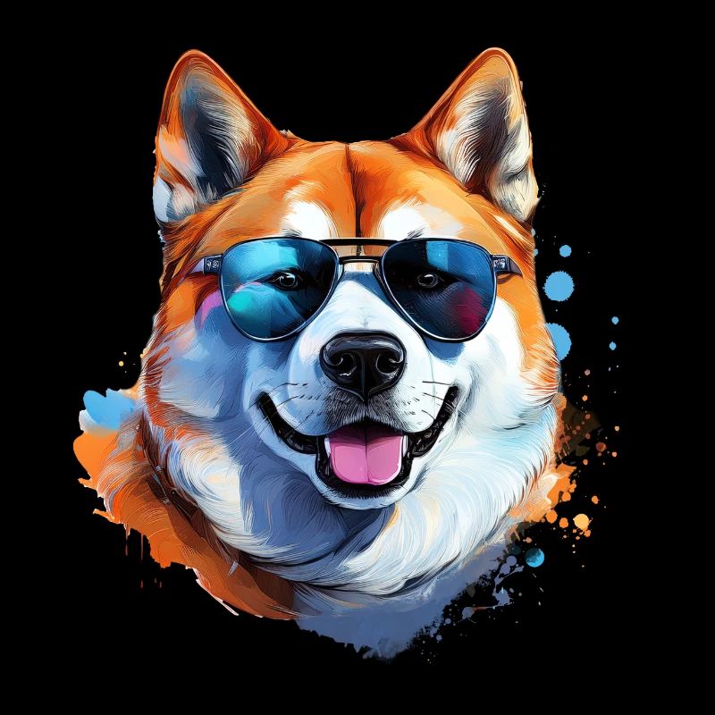 Akita Inu avec lunettes de soleil