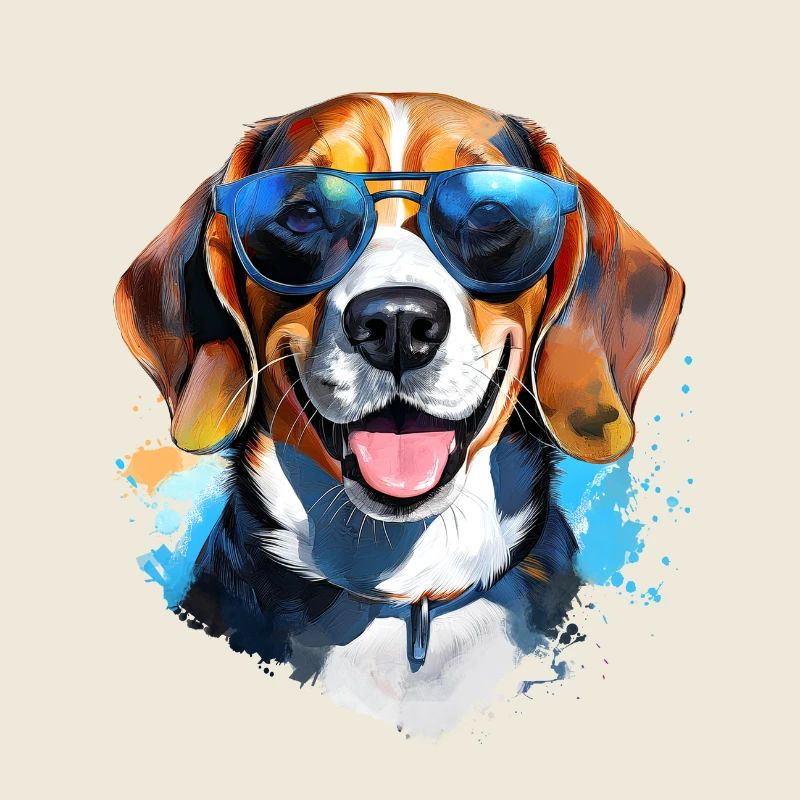 Beagle mit Sonnenbrille