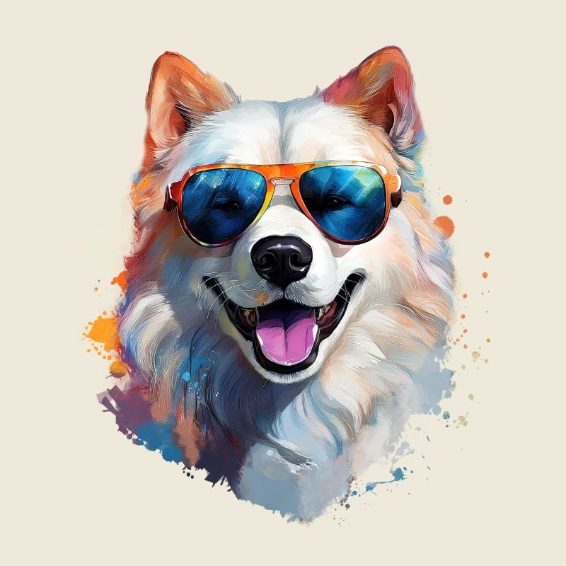 Samoyed with sunglasses