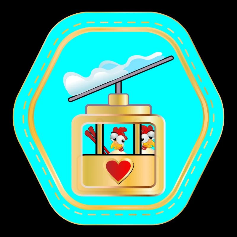 SKIING COUPLES - CHICKENS COMIC