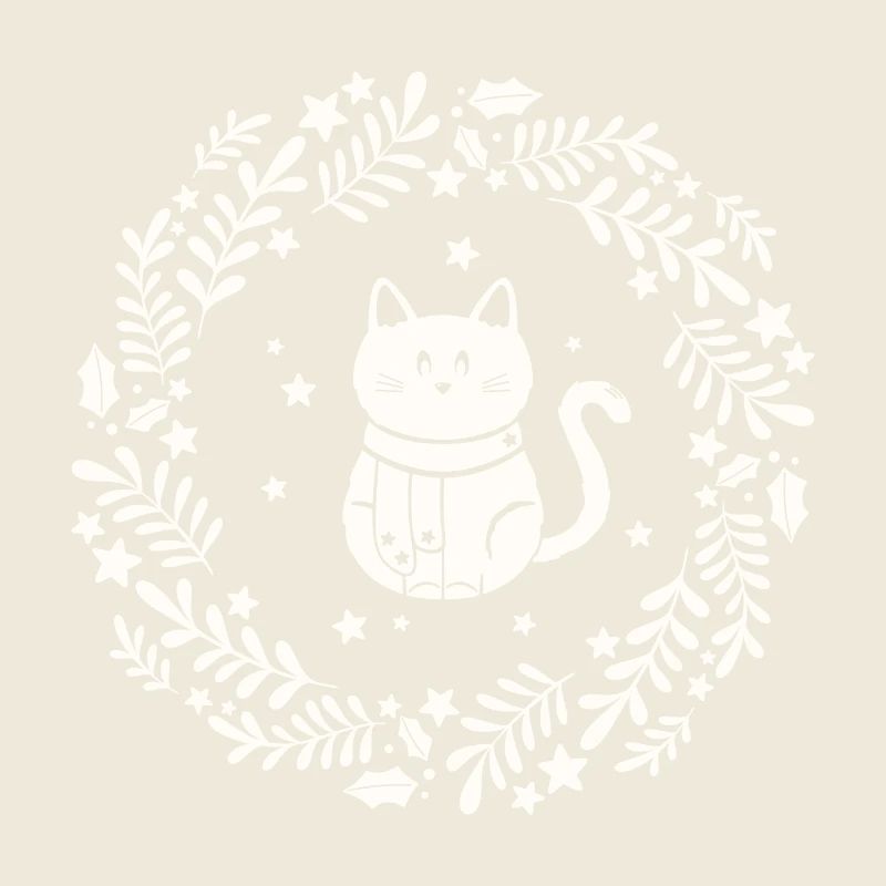 Weihnachtskranz mit süßer Katze