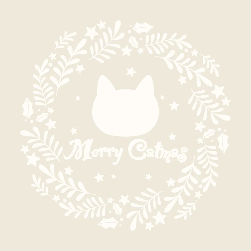 Weihnachtskranz mit Katze - Merry Catmas