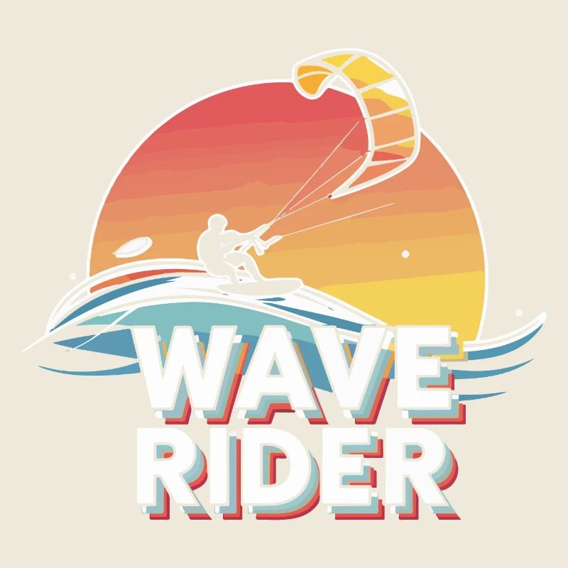 Wave Rider - Dynamische Kiteboarding Kunst