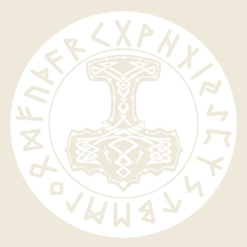 Runes circulaires de Mjöllnir blanches