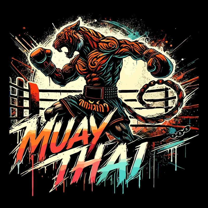 Muay Thai Tiger Thaiboxen Kickboxen Boxen Geschenk