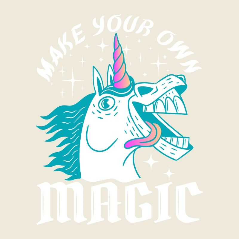 Make Your Own Magic – Verrücktes Einhorn-Design