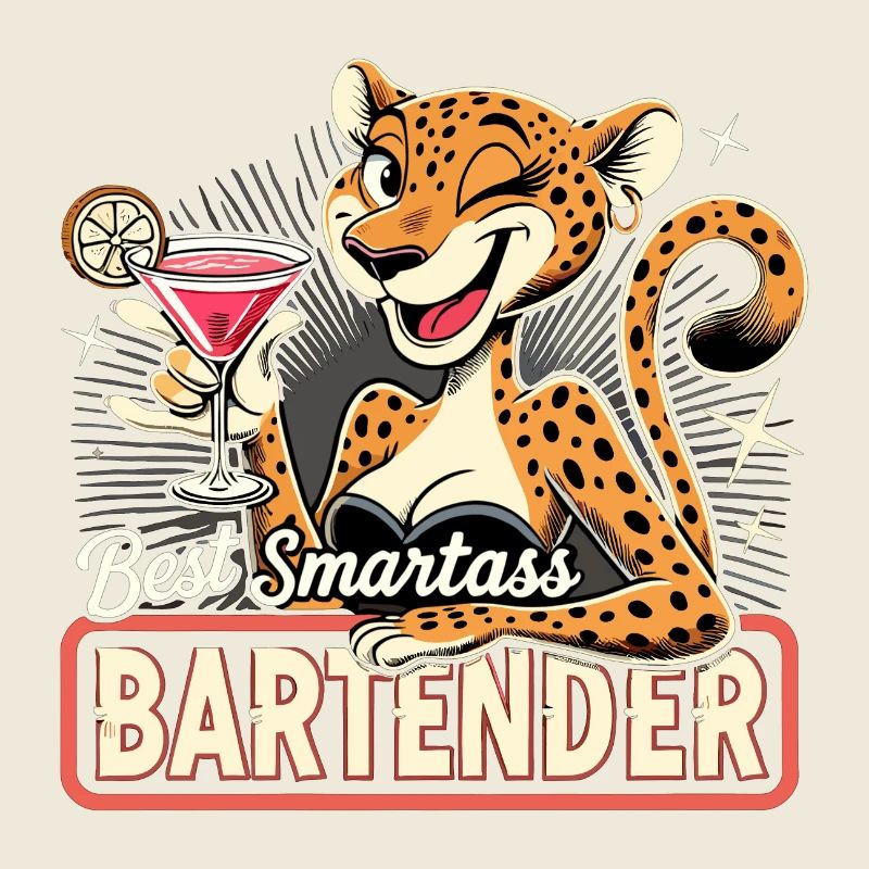 Bartender Barwoman Leopard Leopard Gift