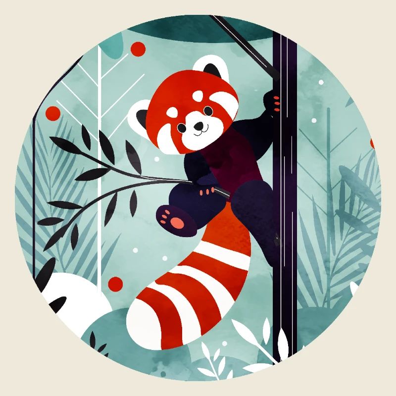 Happy Red Panda in the Jungle