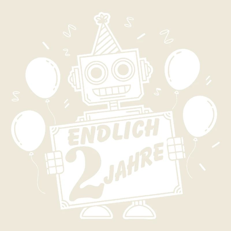 Ich bin zwei Jahre 2. Geburtstag Roboter