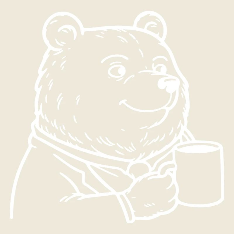 Ours avec tasse à café - Ours avec tasse de café