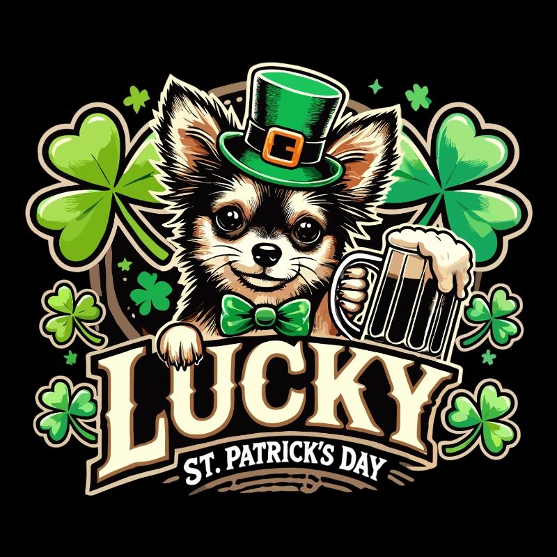 St. Patrick’s Day Leprechaun Chihuahua Glücklich
