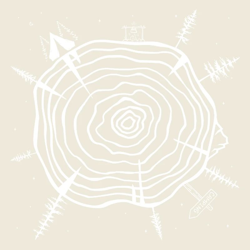 Minimalistischer Baumring Wald Design