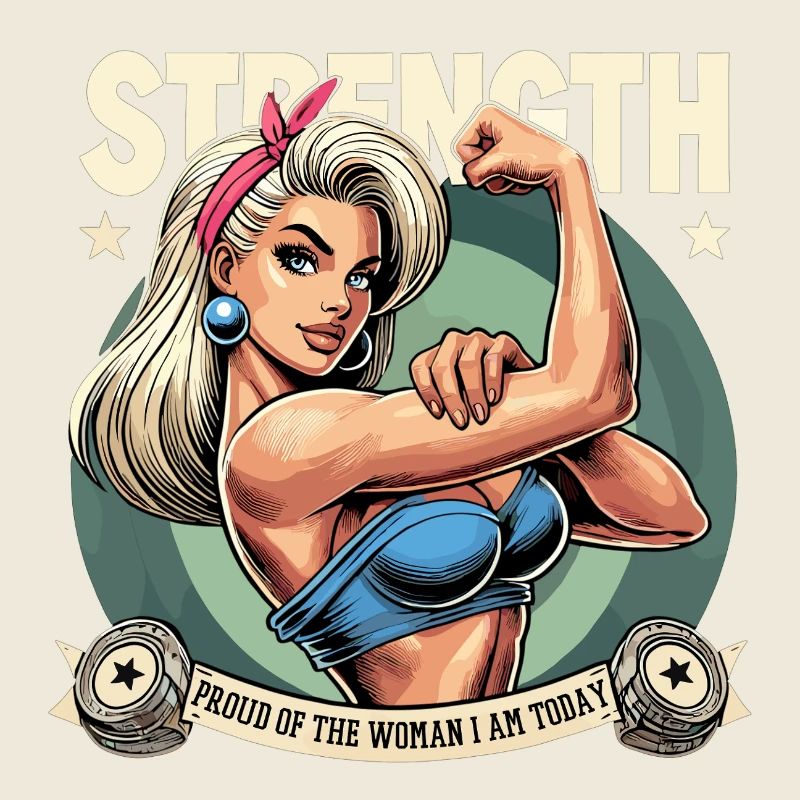 Strength Strong Proud Woman Blonde Biceps Gift