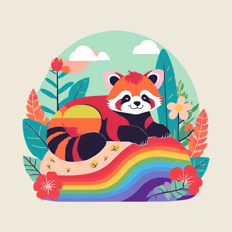 Rainbow Panda at Rest