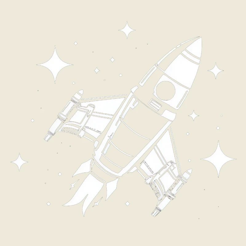 Fusée spatiale dans les étoiles