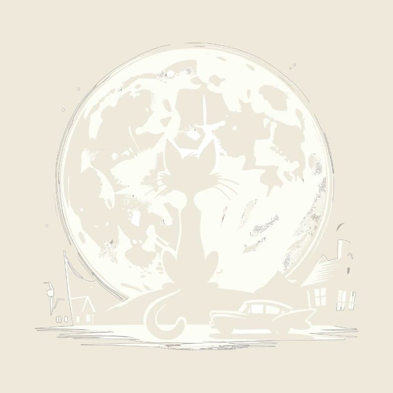 Cat Cats Moon Moonlight Supermoon Gift