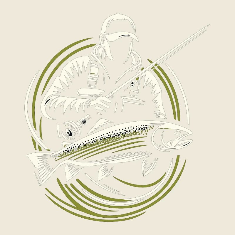 Pêche Pêcheur Truite Poisson Géant Cadeau