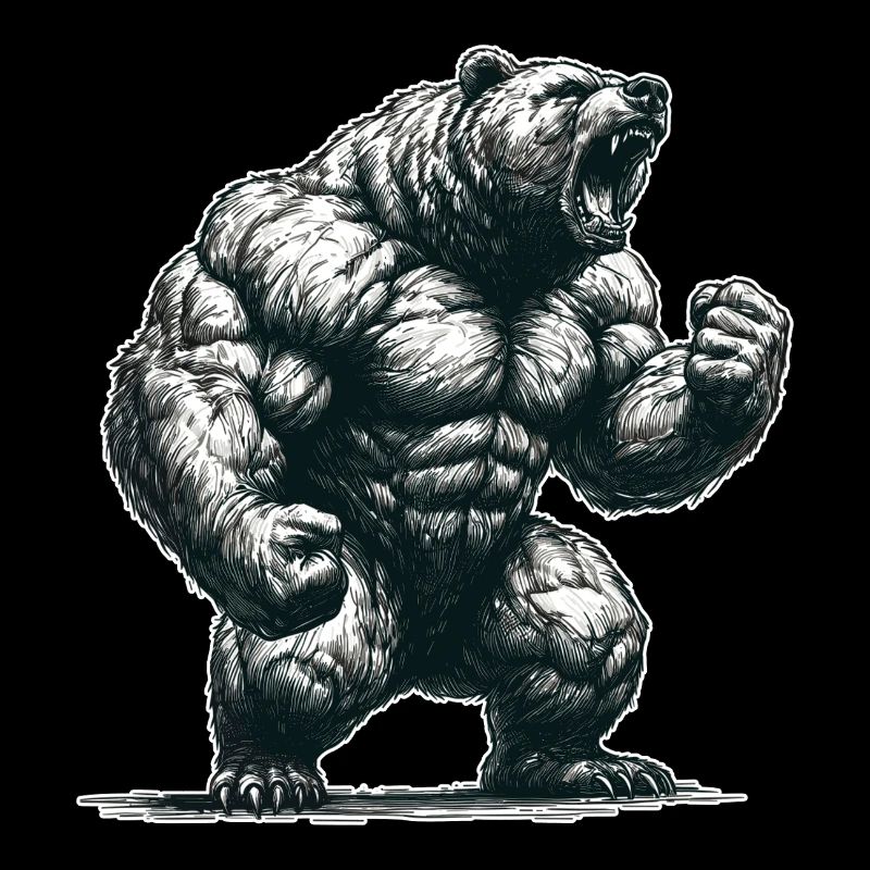 Bear strong muscles motivation strength strength gift