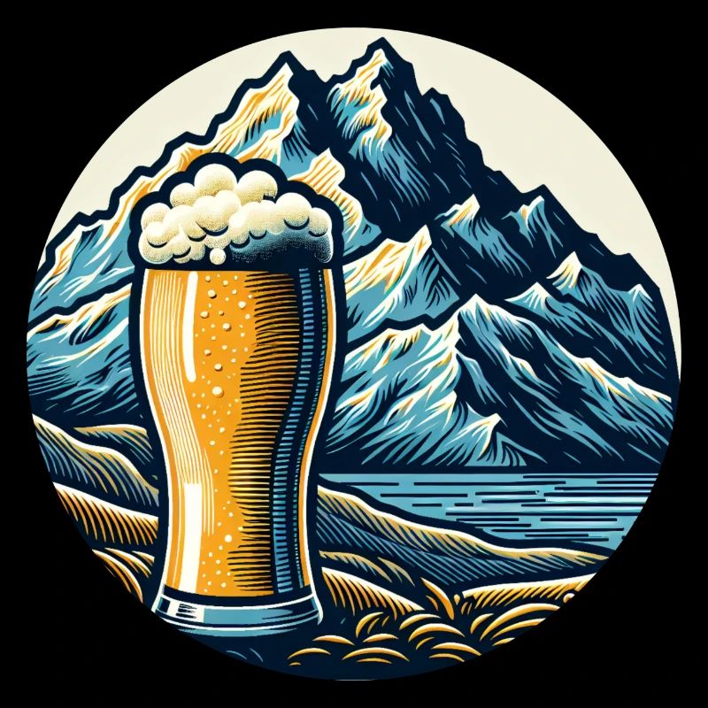 Gebirgs-Bierlandschaft Illustration