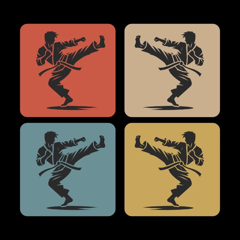 Silhouette de karaté – Style rétro