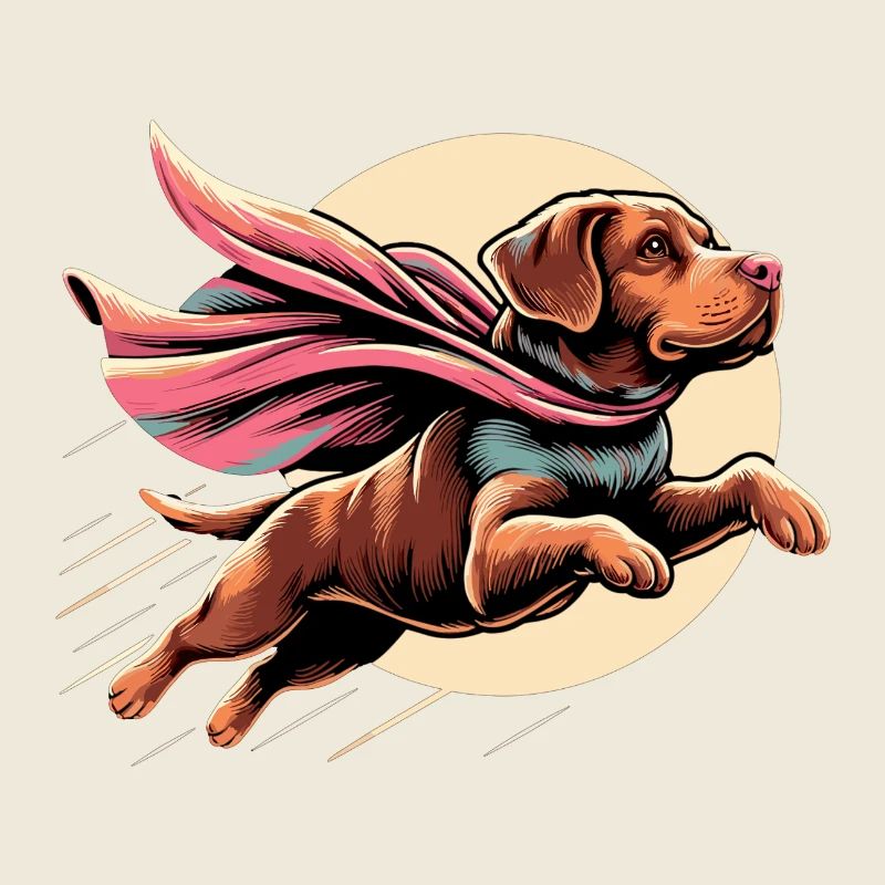 Super Dog Brown Labrador Labi Labbi Gift