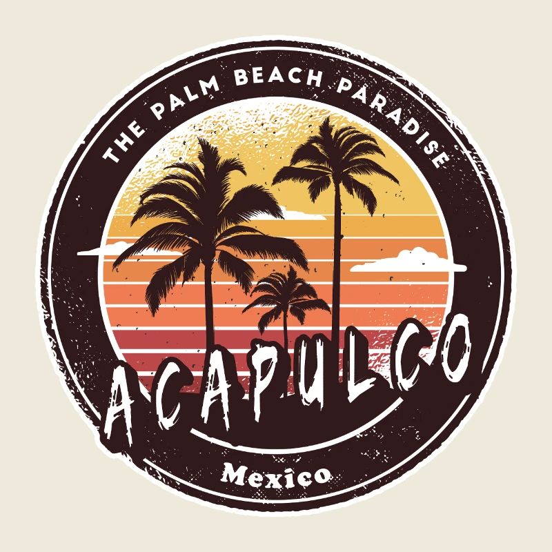 Acapulco Mexico Palm Trees Beach Design