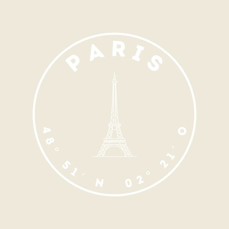 Paris mit Eifelturm und Koordinaten