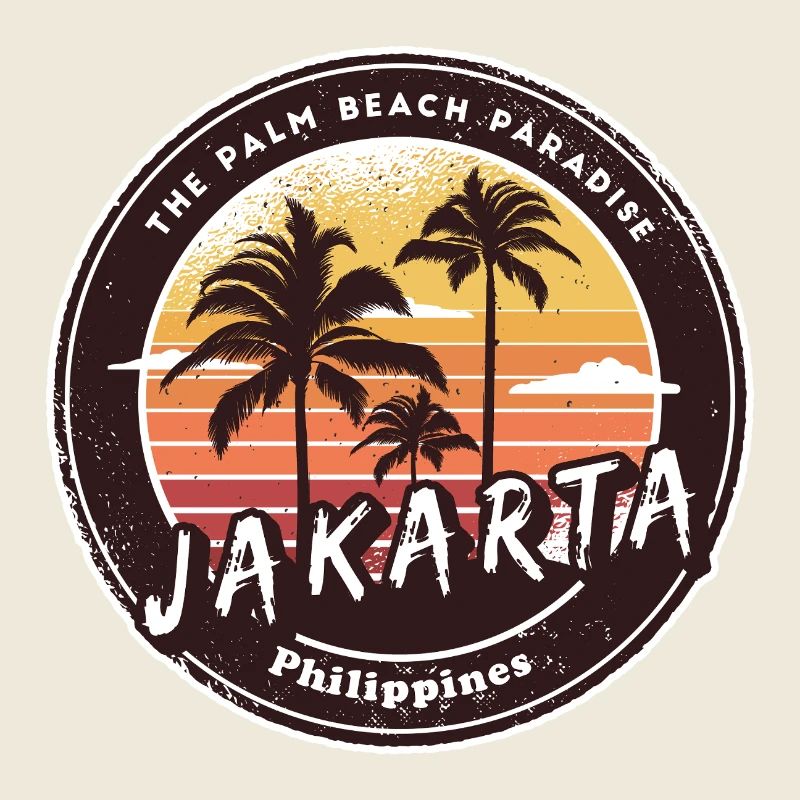 Jakarta Philippines Beach Palm Trees Design