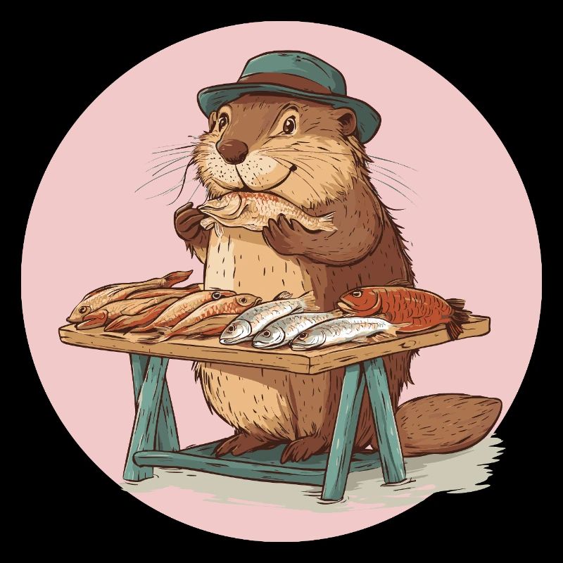 Beavers at the fish stand - Fresh catch from the professionals