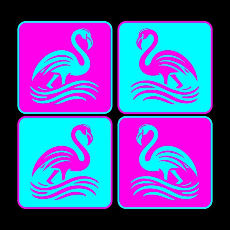 Flamingo Waves Pop Art