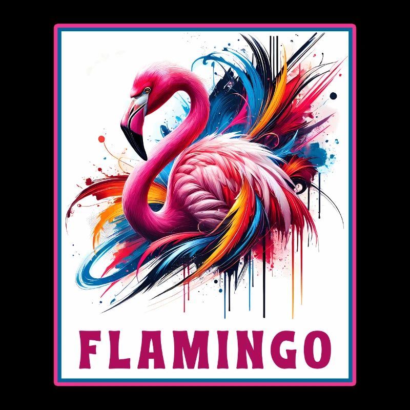 Graffiti Flamingo Explosion