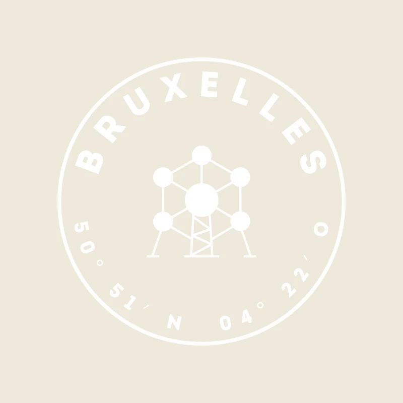Brussels with Atomium and coordinates