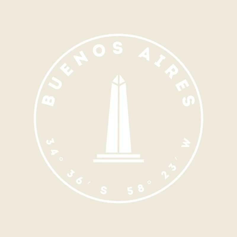 Buenos Aires with monument and coordinates