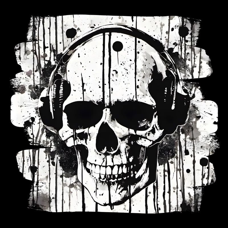 Skull Splash Trash Polka Tattoo
