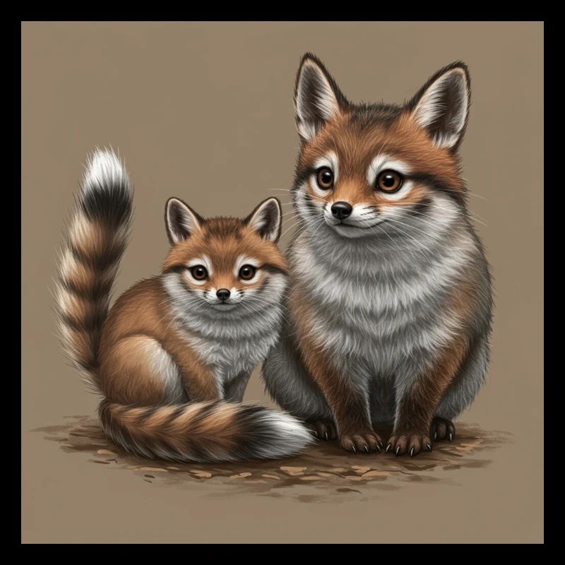 Verspielte Fuchs-Mutter und Kind