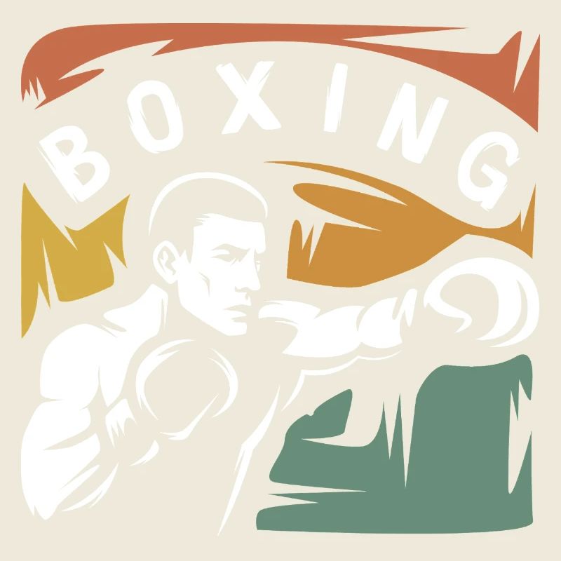 Combattant de boxe vintage – Conception de boîte rétro